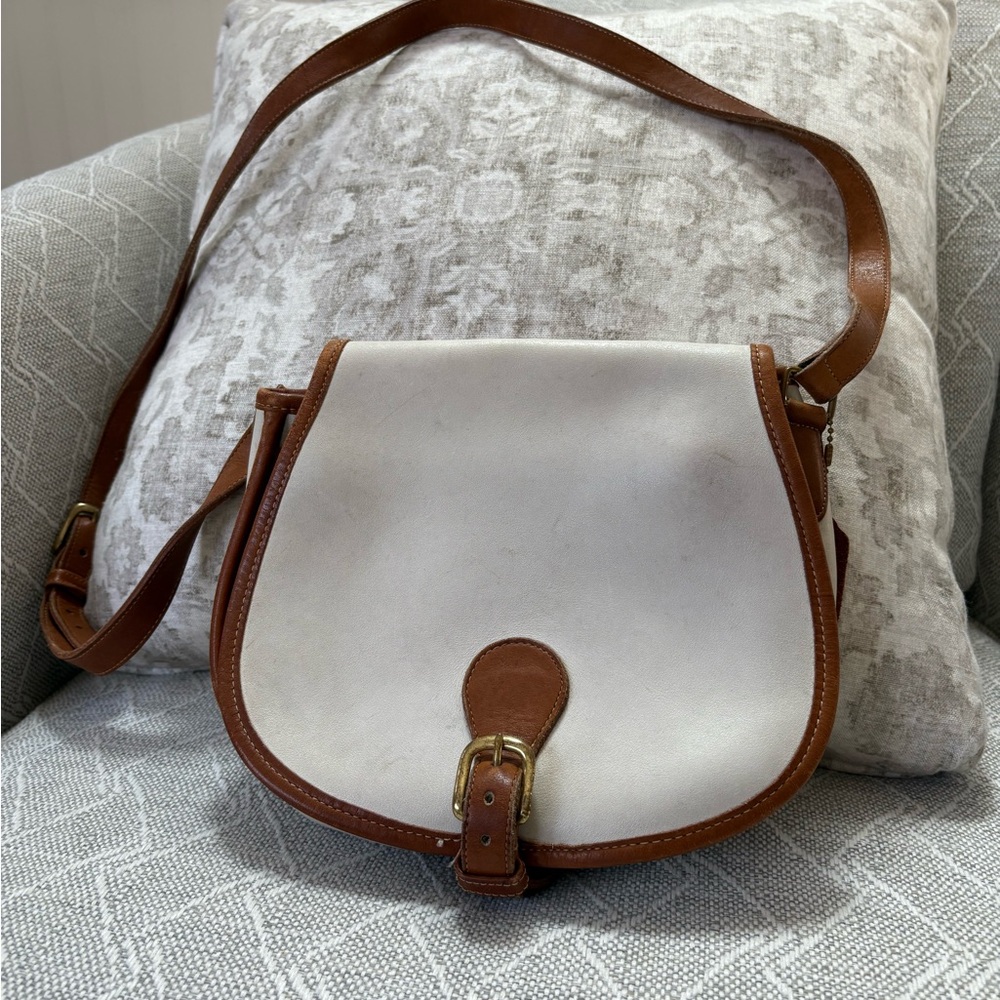 Elegant Cream and Brown Women's Bag
